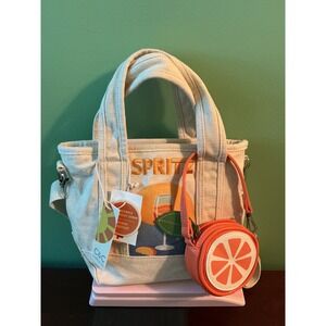 C&C California Sprite Canvas Tote Bag Orange Fruit Coin Purse Set